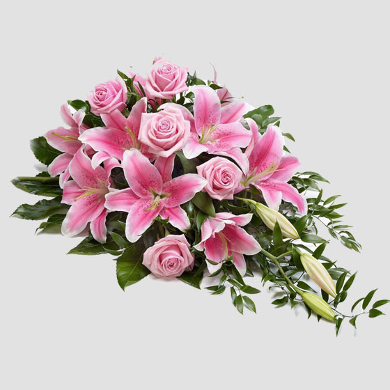 Palma Funeraria Tonos Rosas