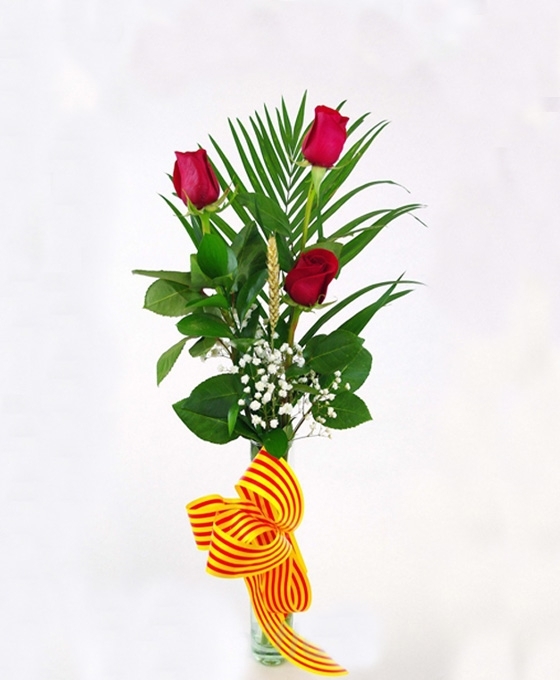 Ramo de 3 Rosas Rojas para Sant Jordi