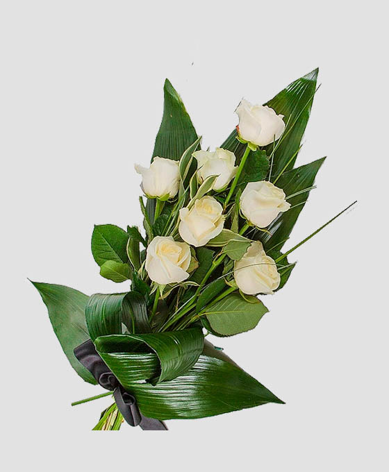 Ramo Funerario 7 Rosas Blancas