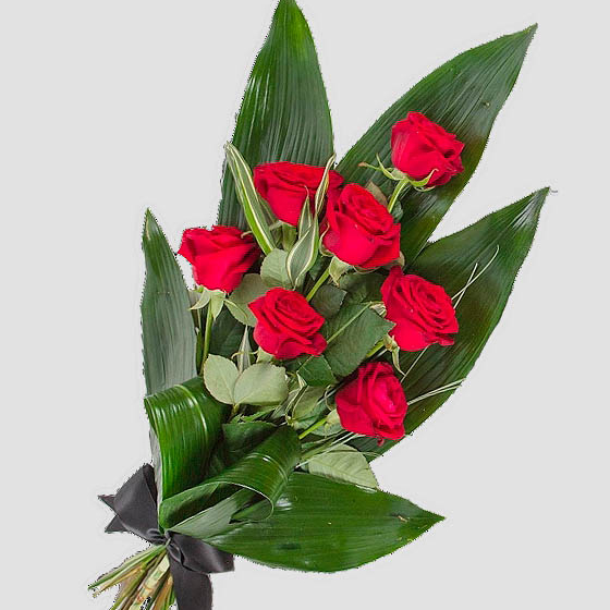 Ramo Funerario 7 Rosas Rojas