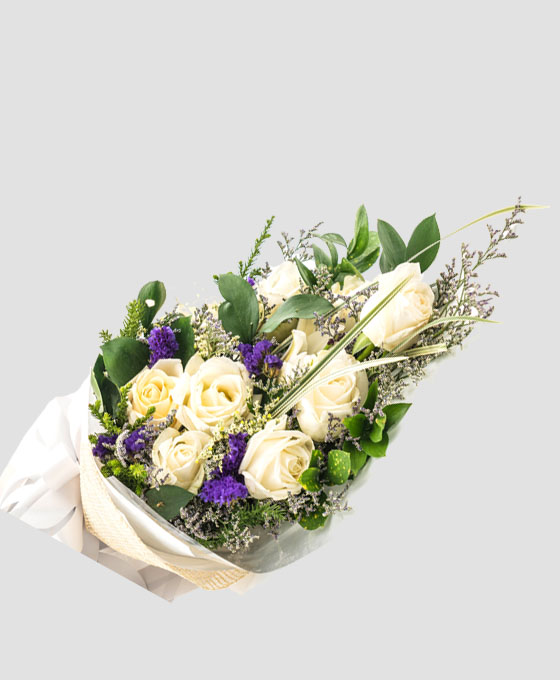 Ramo Funerario 8 Rosas Blancas